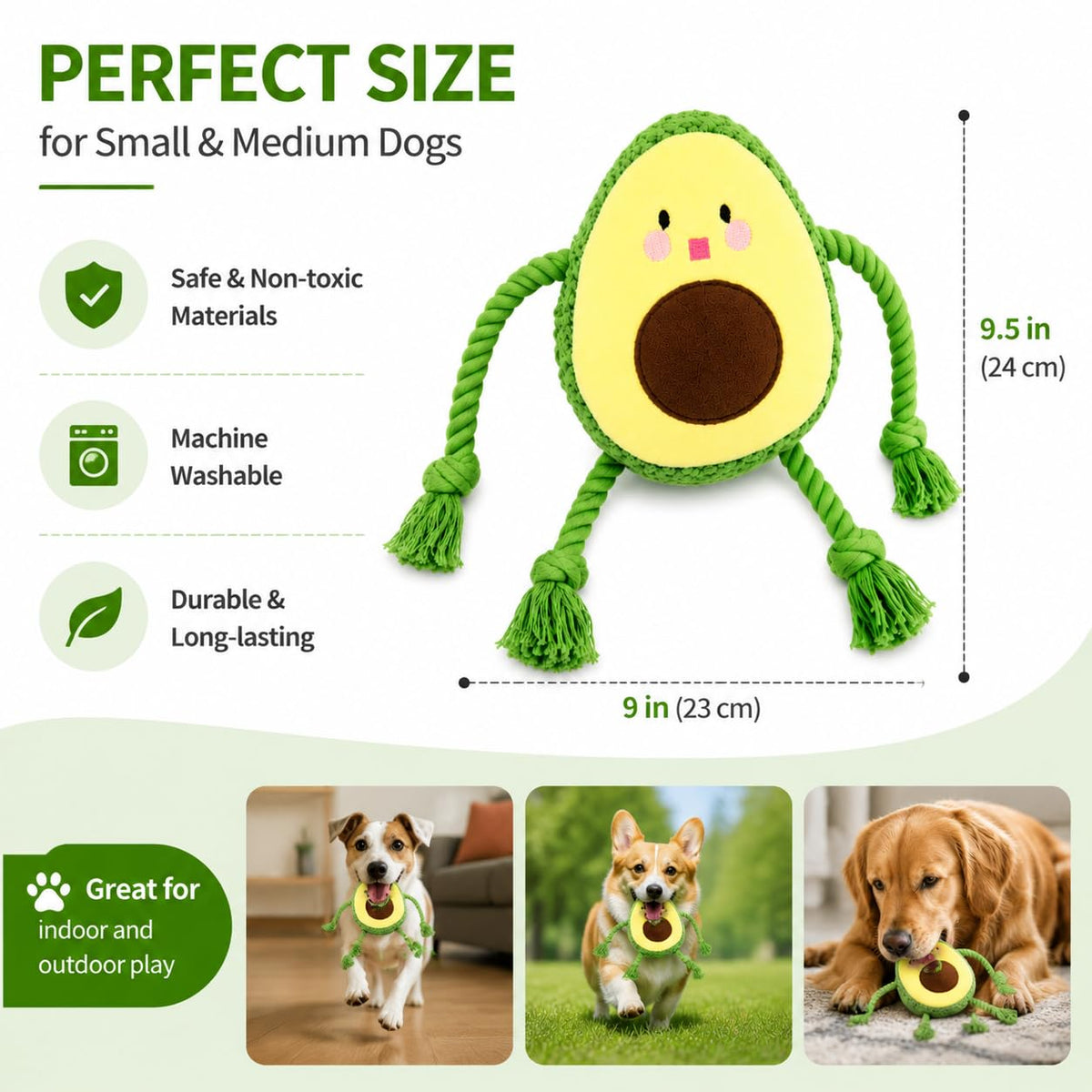 Avocado Rope Plush Dog Toy E6701