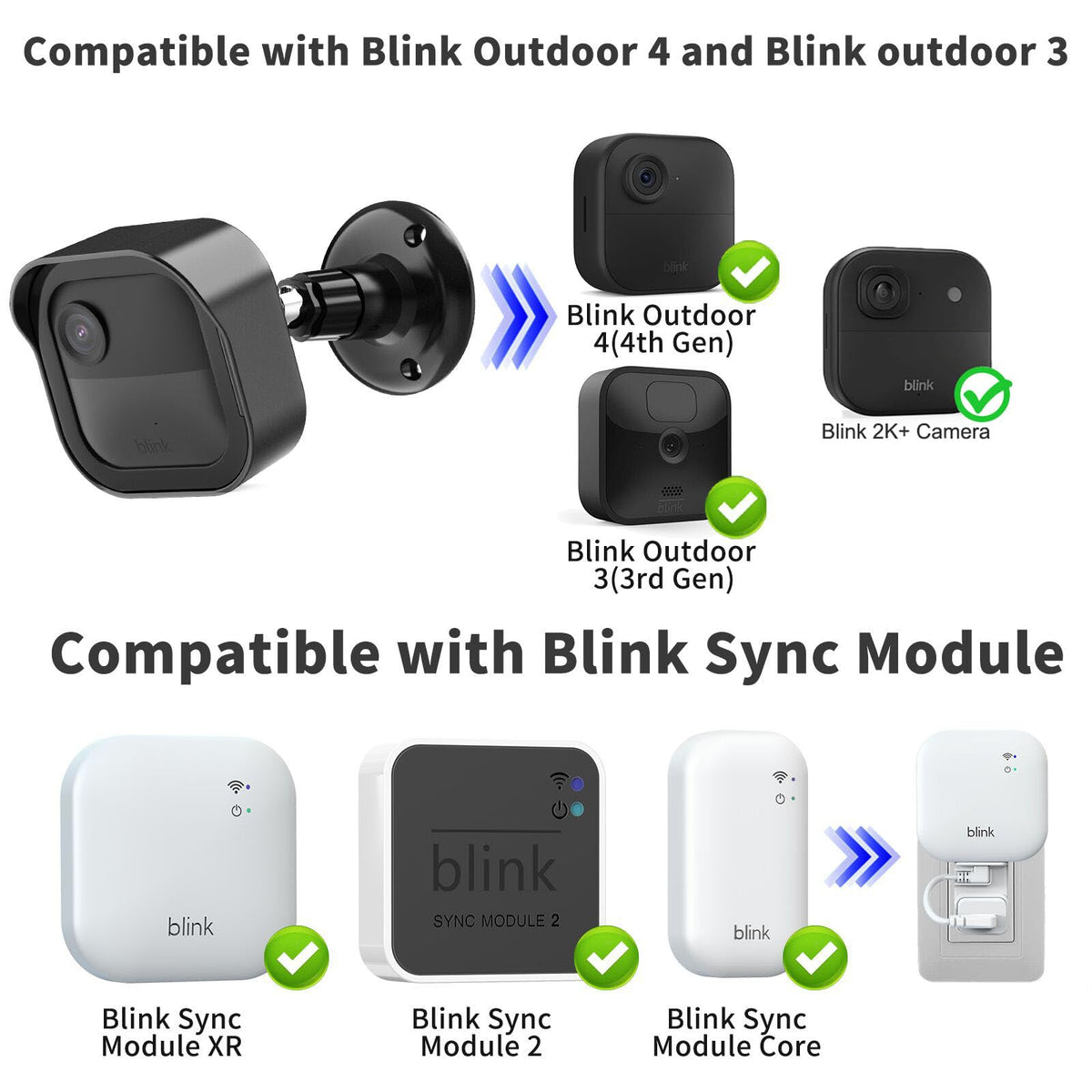 Black 2 Pack Weatherproof Adjustable Camera Mount J952