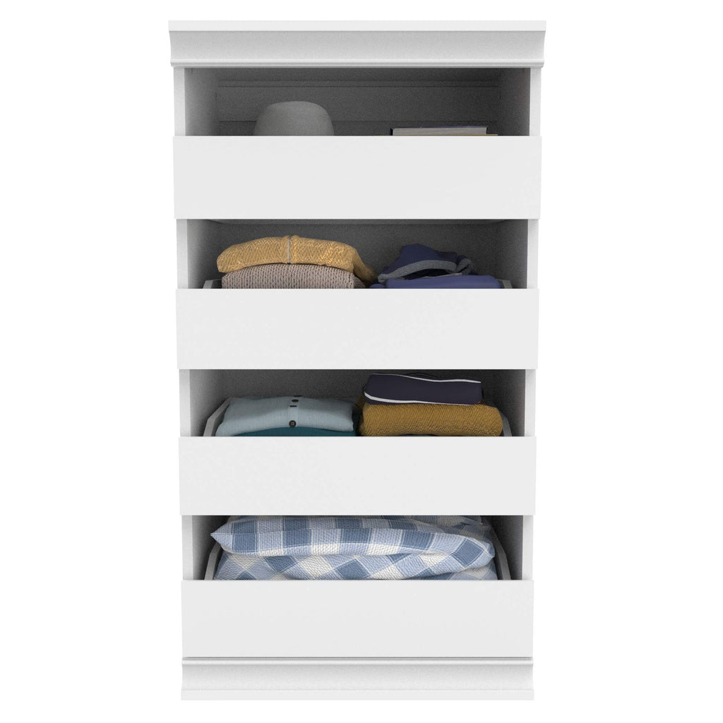 White 4 Drawer Wood Modular Storage Unit B507