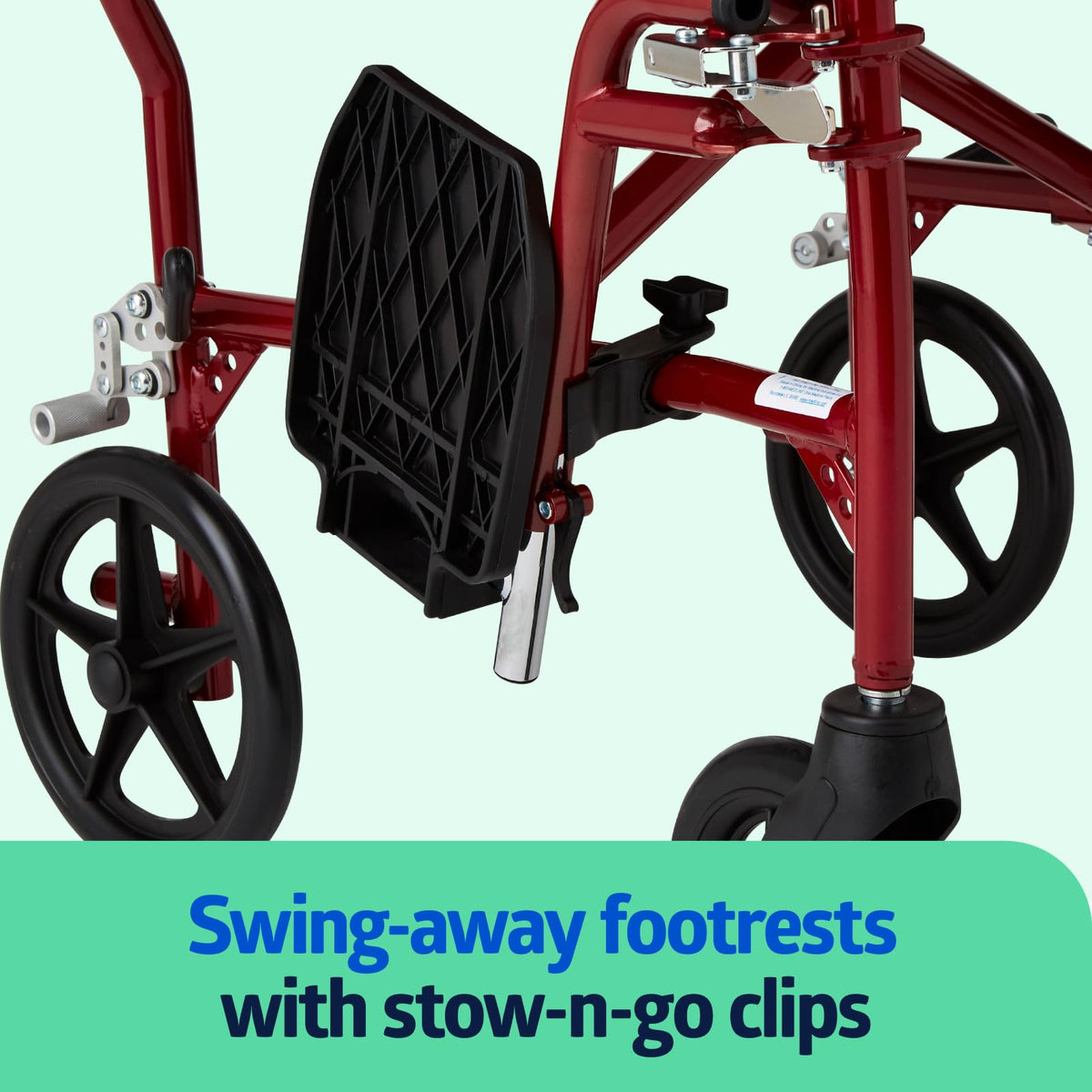 Ultra Lightweight Foldable Transport Wheelchair 19-Inch Seat Y48340