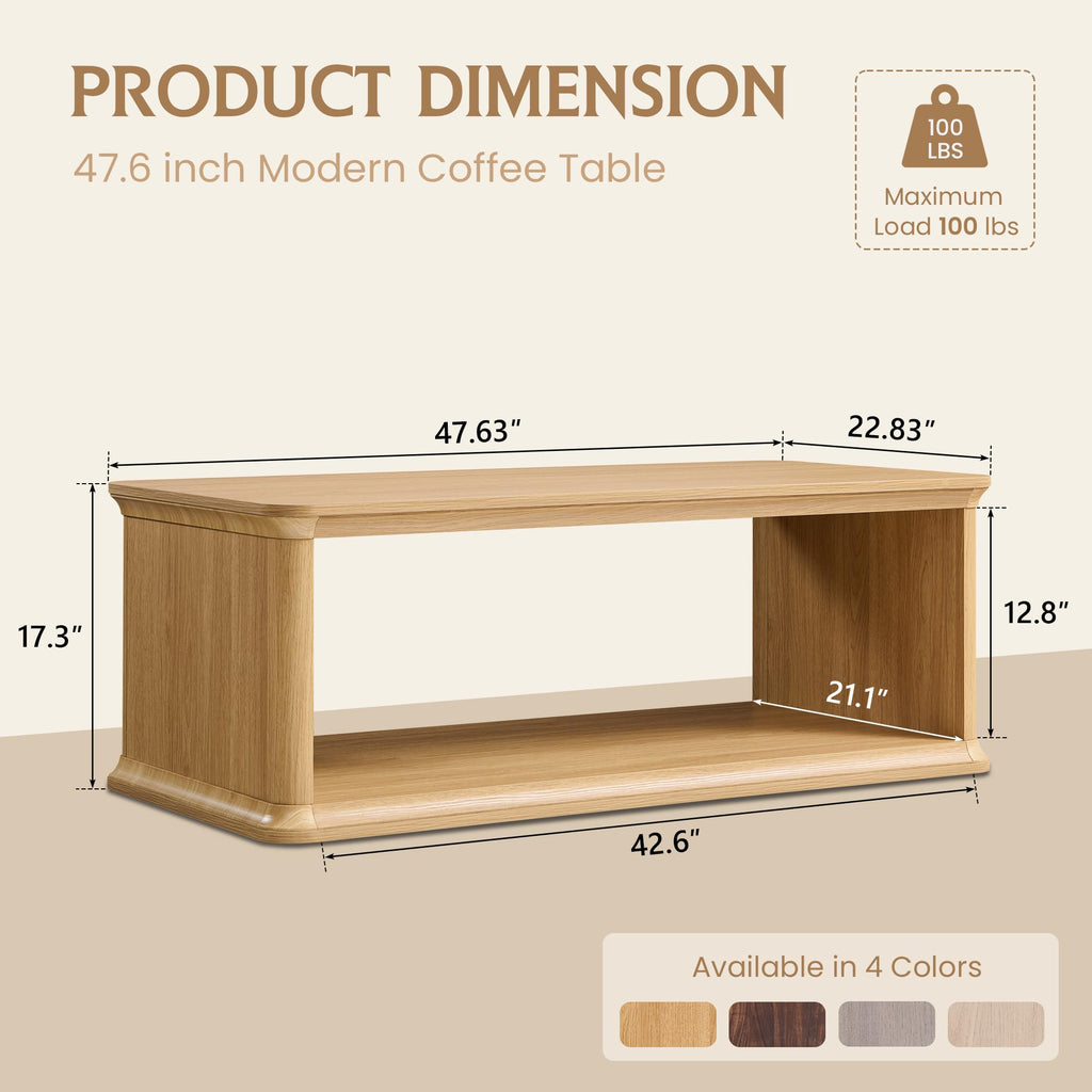 47.6" Wood Coffee Table M8571