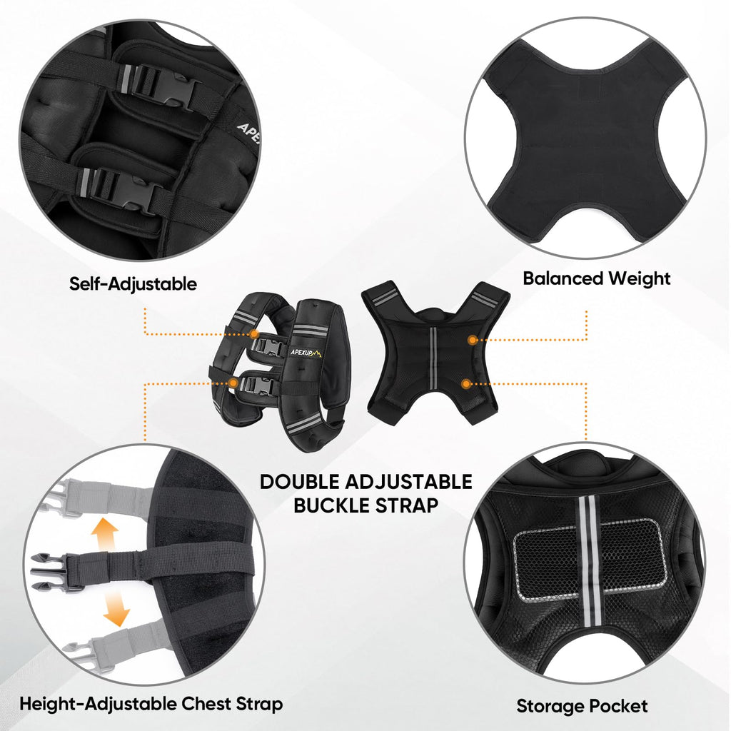 10lbs/Pair Adjustable Ankle Weights & 5lbs Weighted Vest T101274