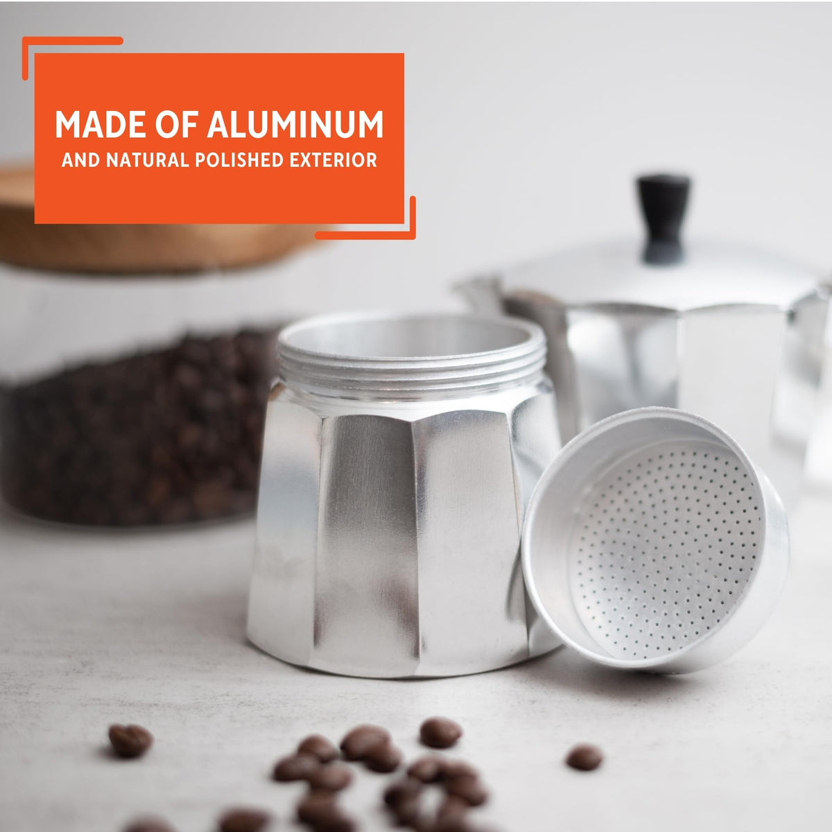 Aluminum Stovetop 6-cup Espresso Maker F715