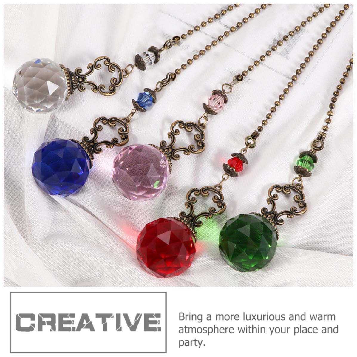 2pcs Crystal Ball Pull Chain Light Accessory O818322