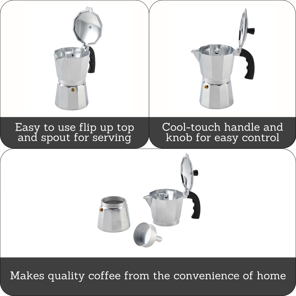 Aluminum Stovetop 6-cup Espresso Maker F715