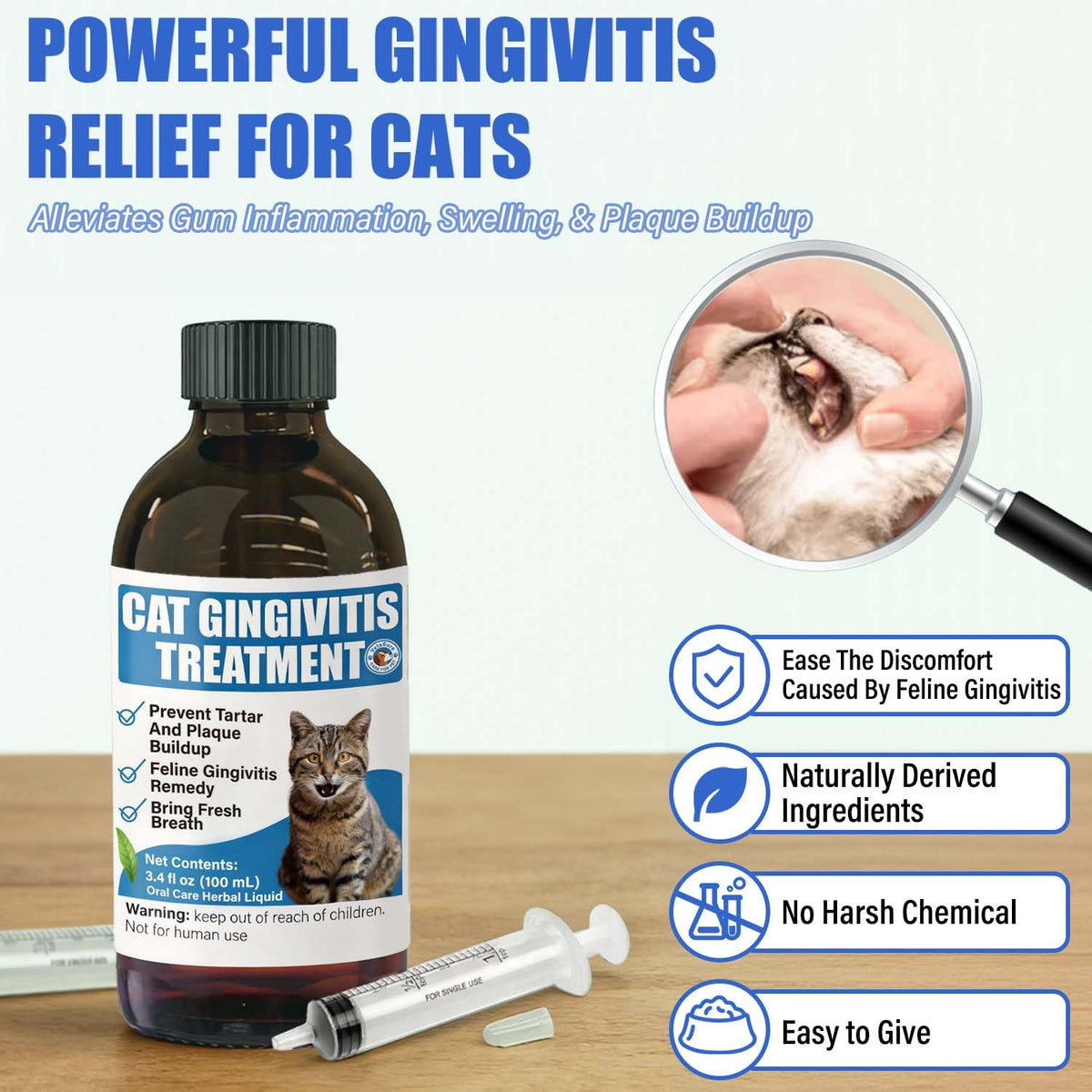 Cat Gingivitis Treatment Liquid 100ml Dental Care U1737