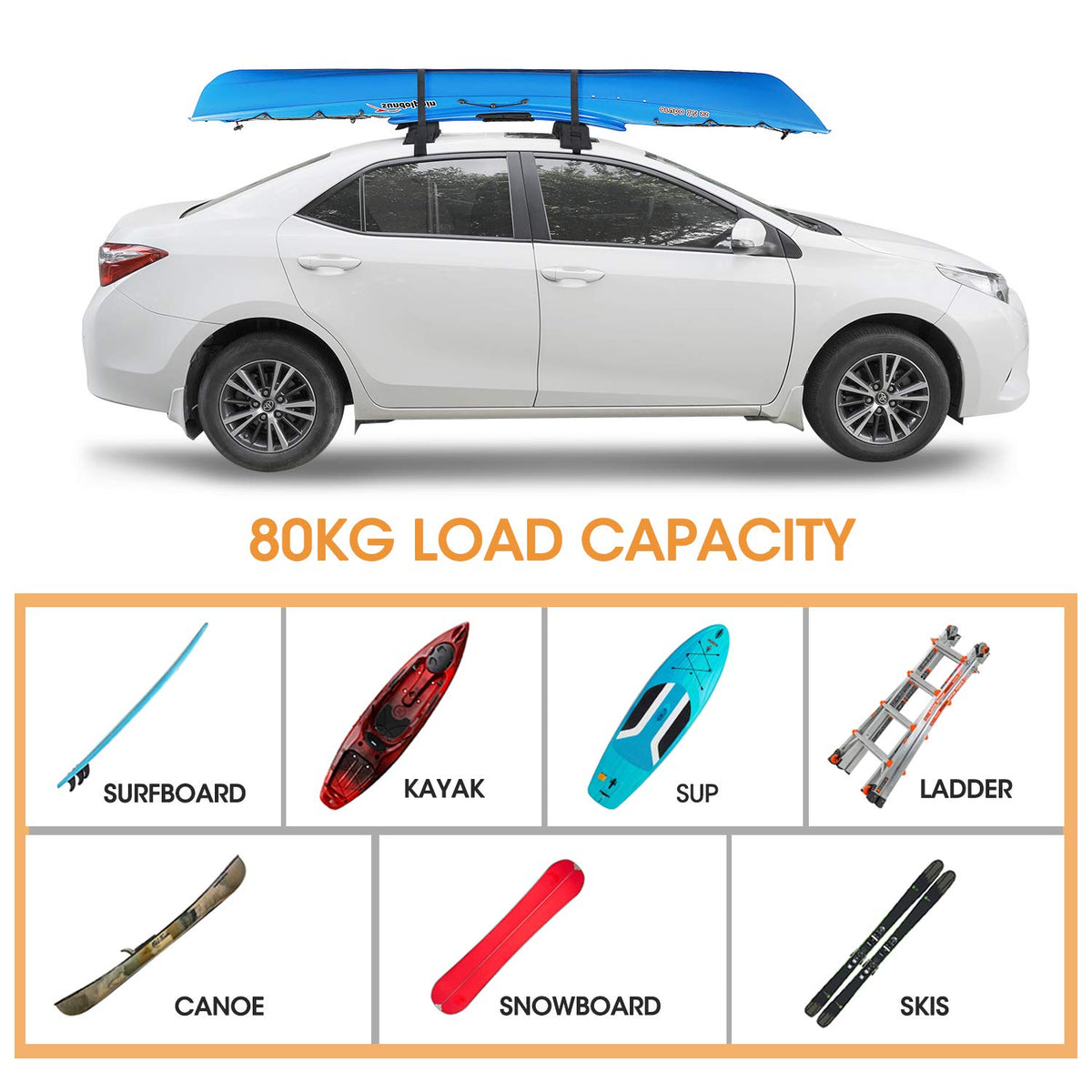 Soft Roof Rack Pads with Tie-Down Straps and Storage Bag W635654