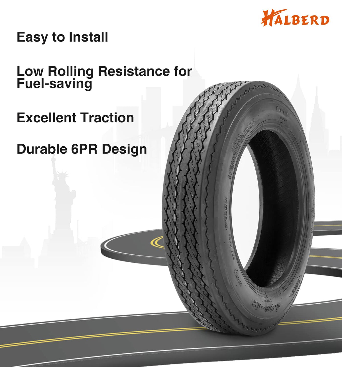 8 Trailer Tires Set of 2 Tubeless 6PR Load Range C Y9863