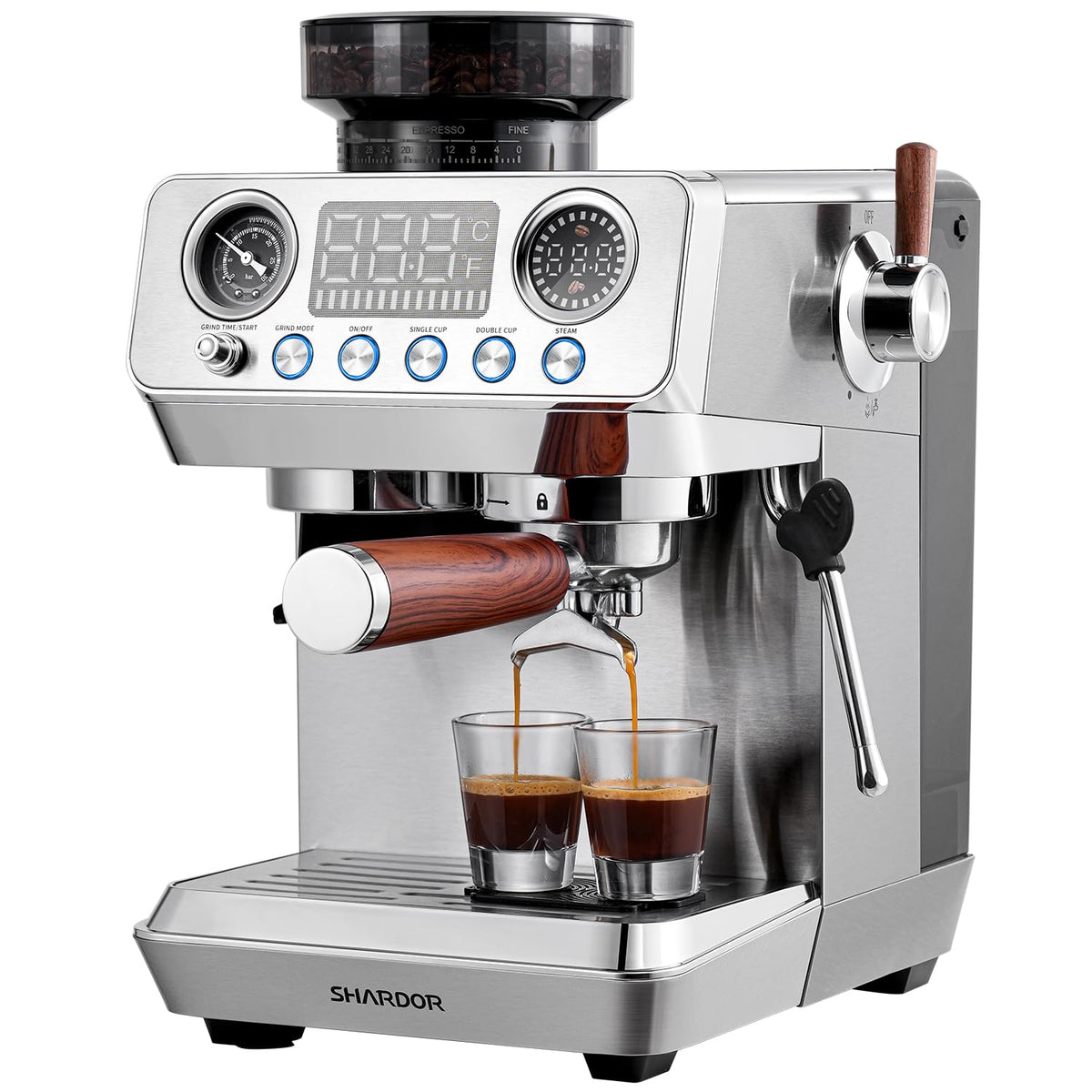 20 Bar Espresso Machine with Built-In Grinder H589