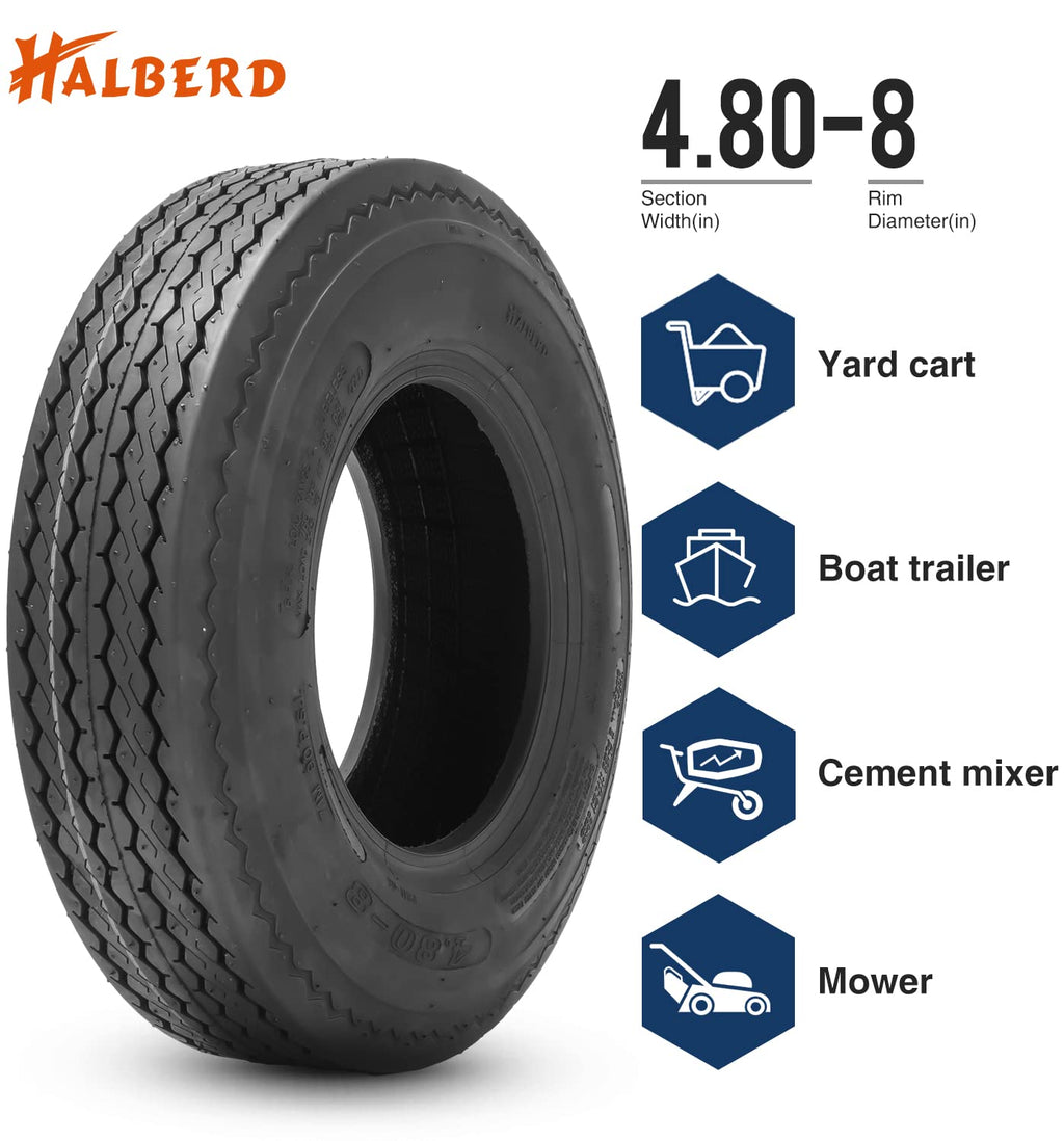 8 Trailer Tires Set of 2 Tubeless 6PR Load Range C Y9863