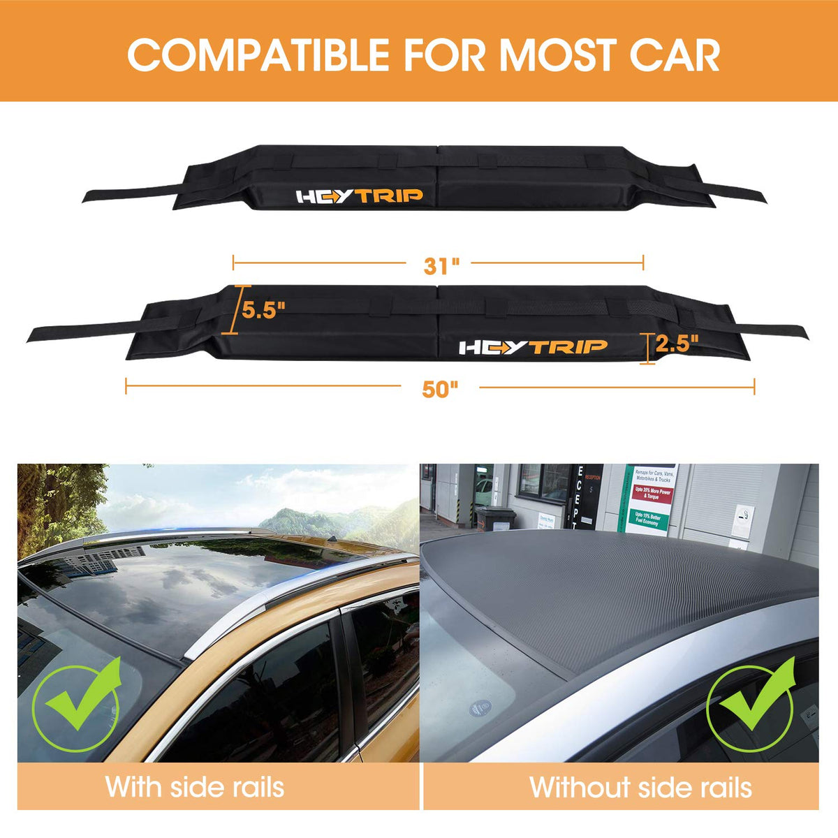 Soft Roof Rack Pads with Tie-Down Straps and Storage Bag W635654