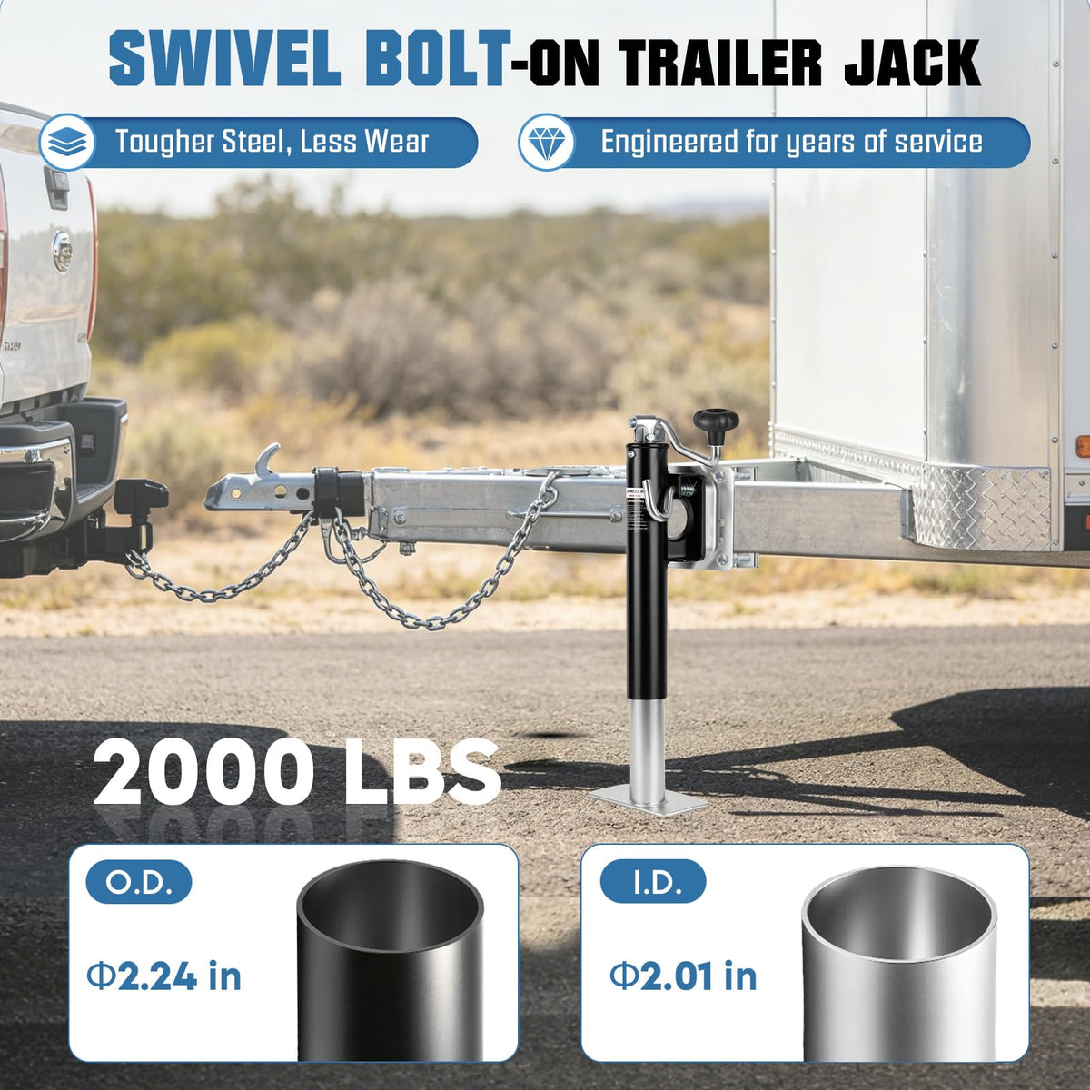 2000lb Swivel Trailer Jack with Handle B9127