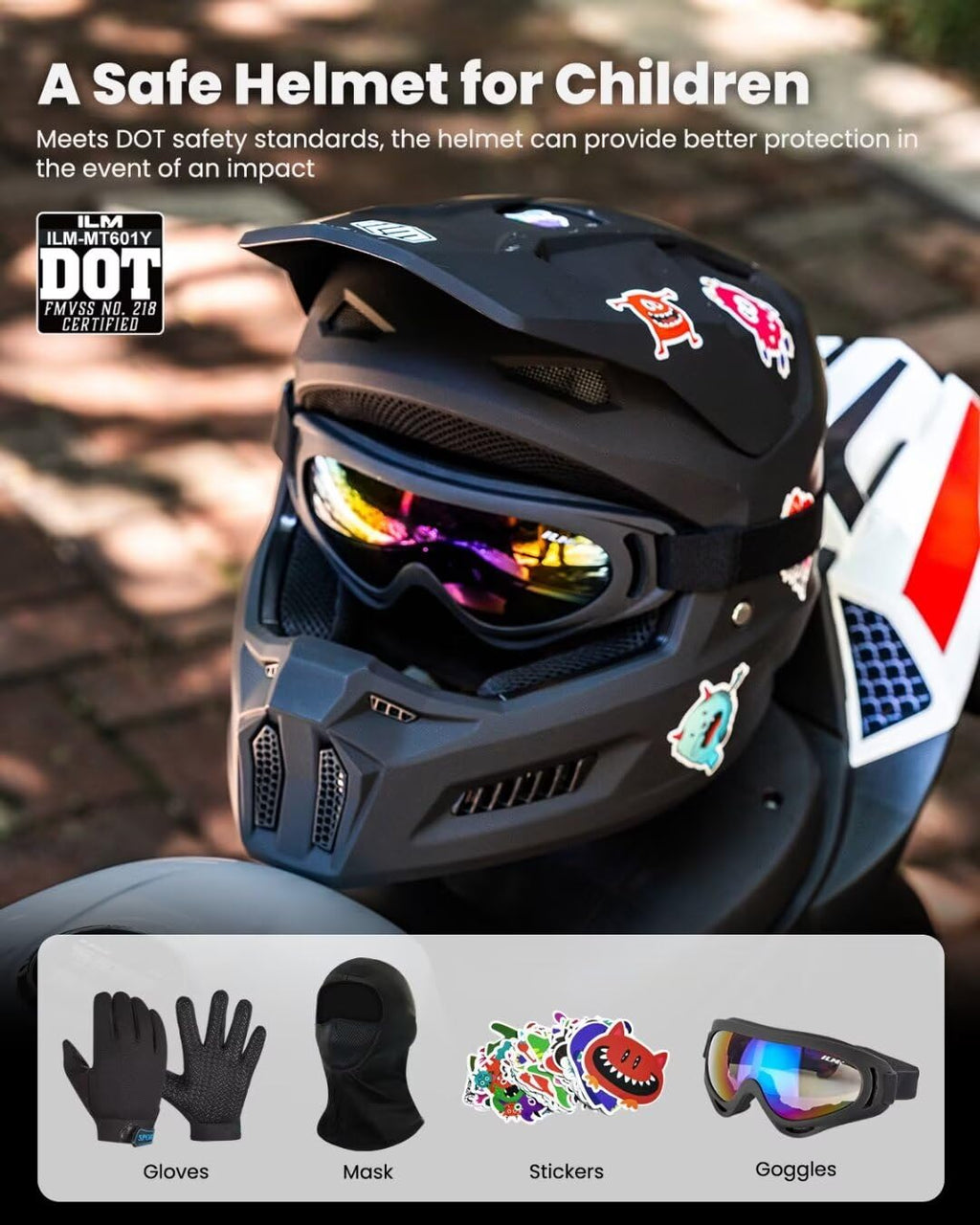 Kids Youth Full Face Motocross Helmet R815949