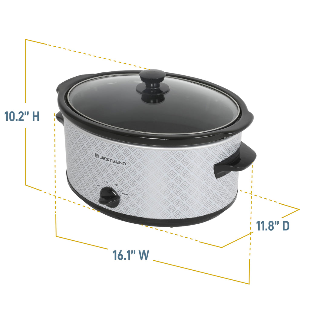 6-Quart Slow Cooker with Ceramic Crockpot and Glass Lid F90948