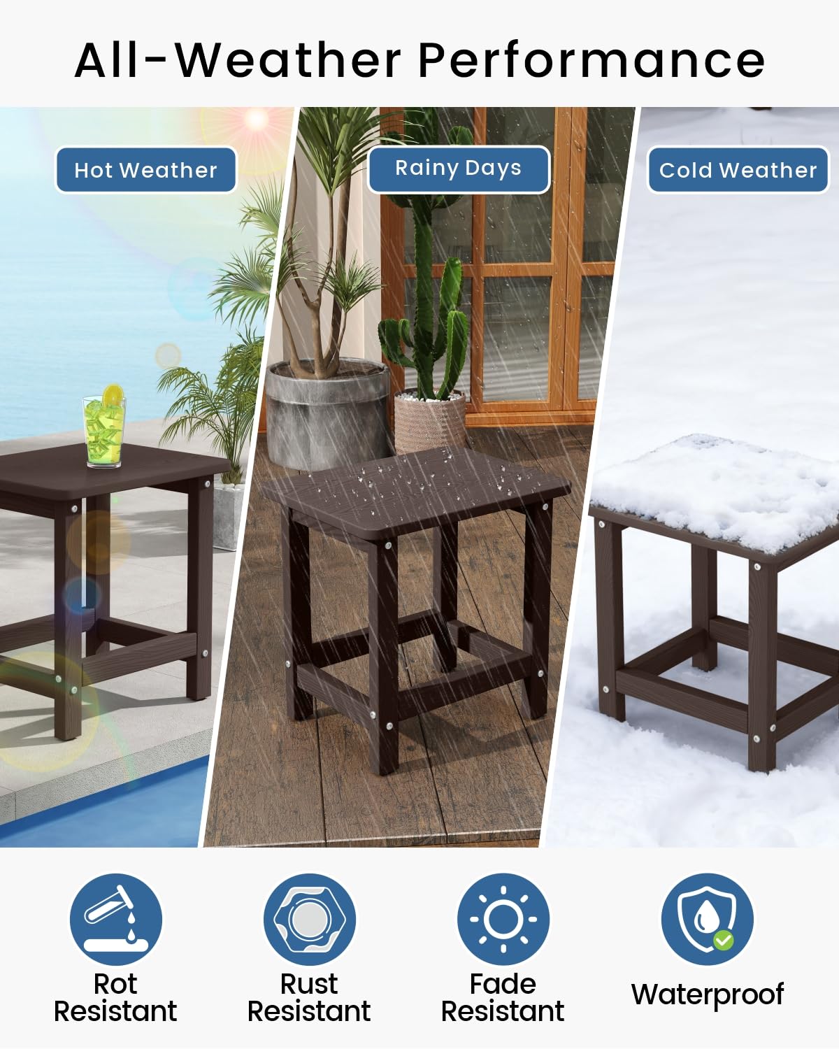 Set of 2 HDPE Outdoor Side Table K9268