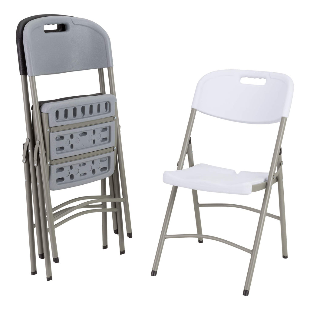 White Plastic Folding Chairs Set of 4 H45906