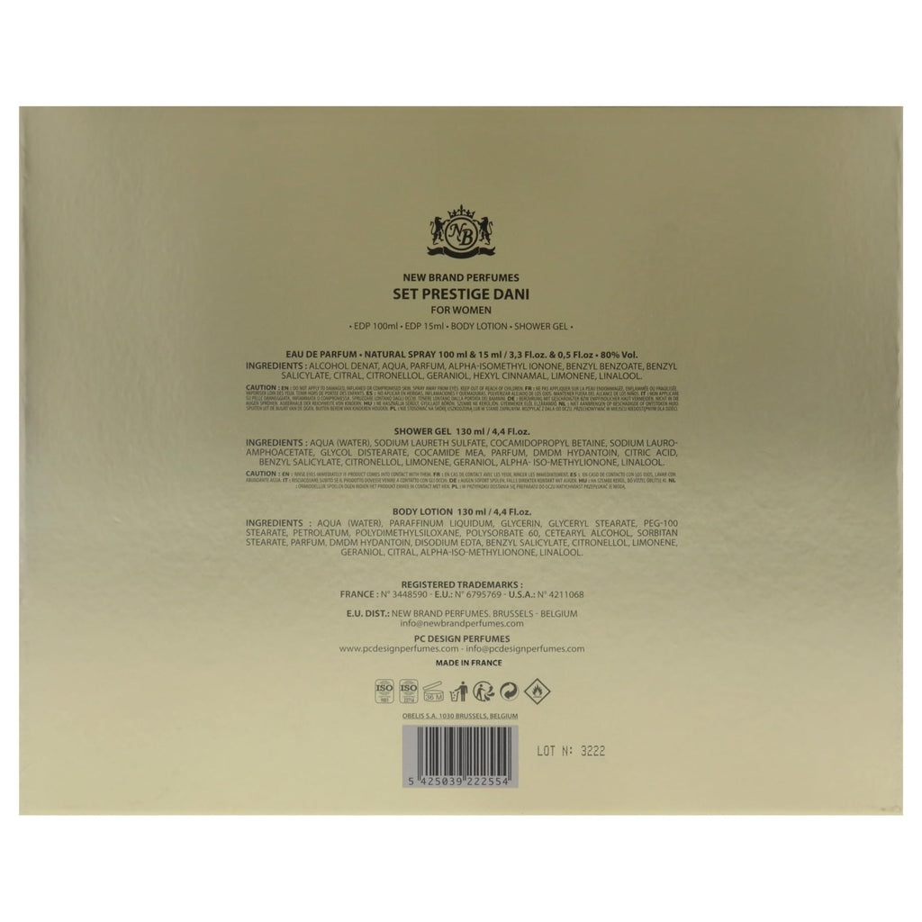 4 Pc Gift Set 3.3oz EDP Spray, 0.5oz EDP Spray, 4.4oz Shower Gel, 4.4oz Body Lotion B567