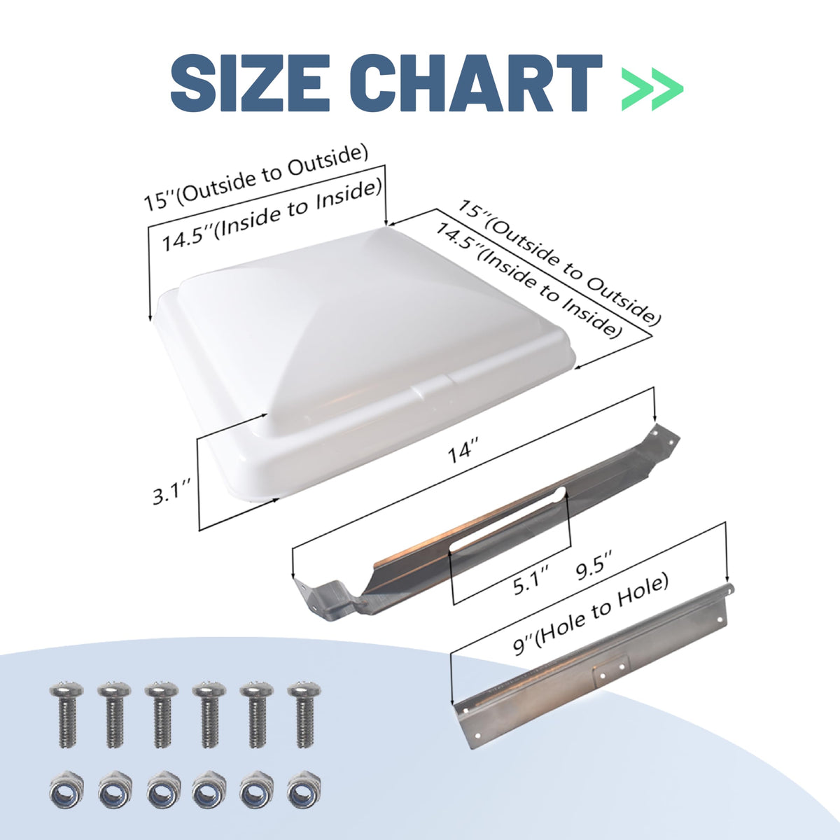 RV Roof Vent Cover 14" x 14" K51669