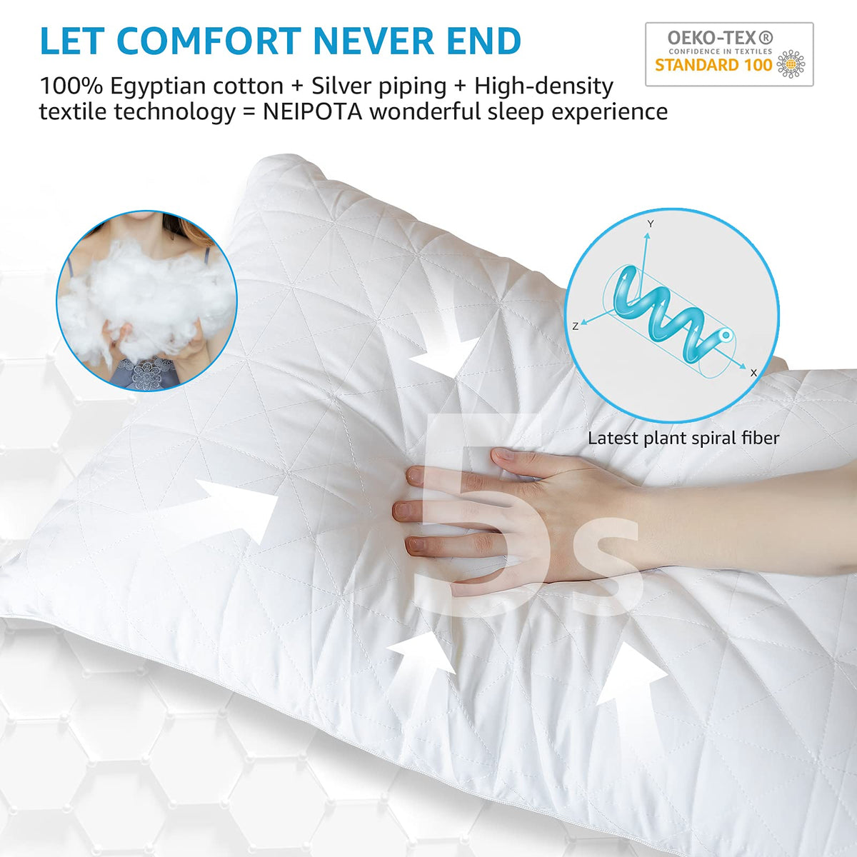 King Size Down Alternative Pillows Set of 2 G868875