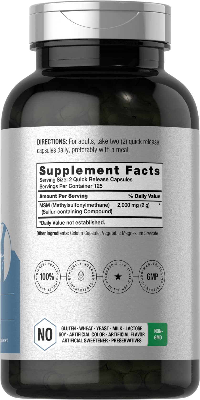 MSM Methylsulfonylmethane 2000mg 250 Capsules X576118