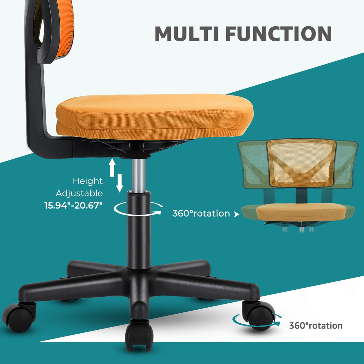 Armless Ergonomic Home Office Chair N502681