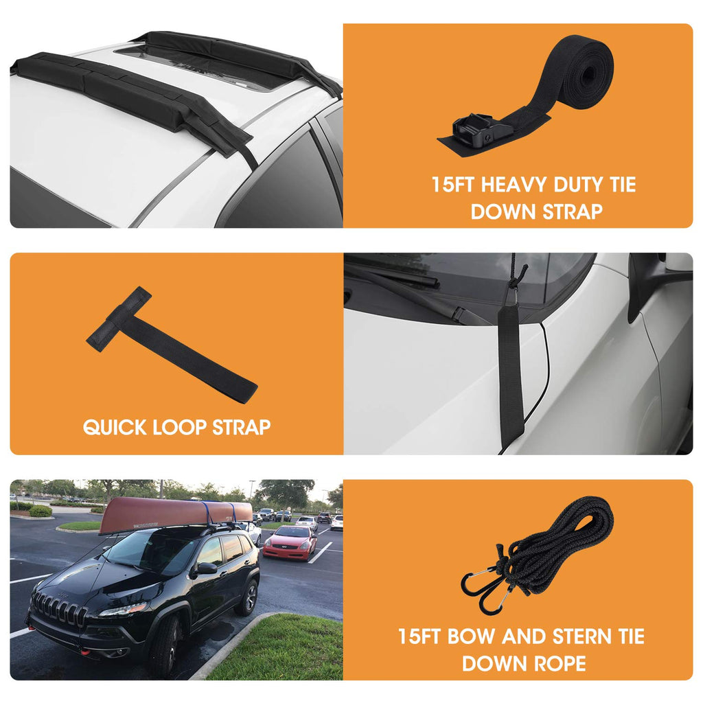 Soft Roof Rack Pads with Tie-Down Straps and Storage Bag W635654