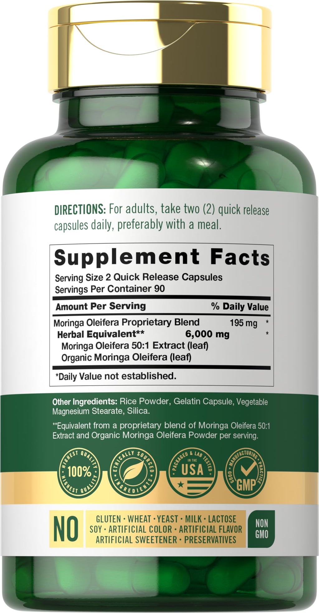 Moringa Oleifera Supplement 180 Capsules X30197