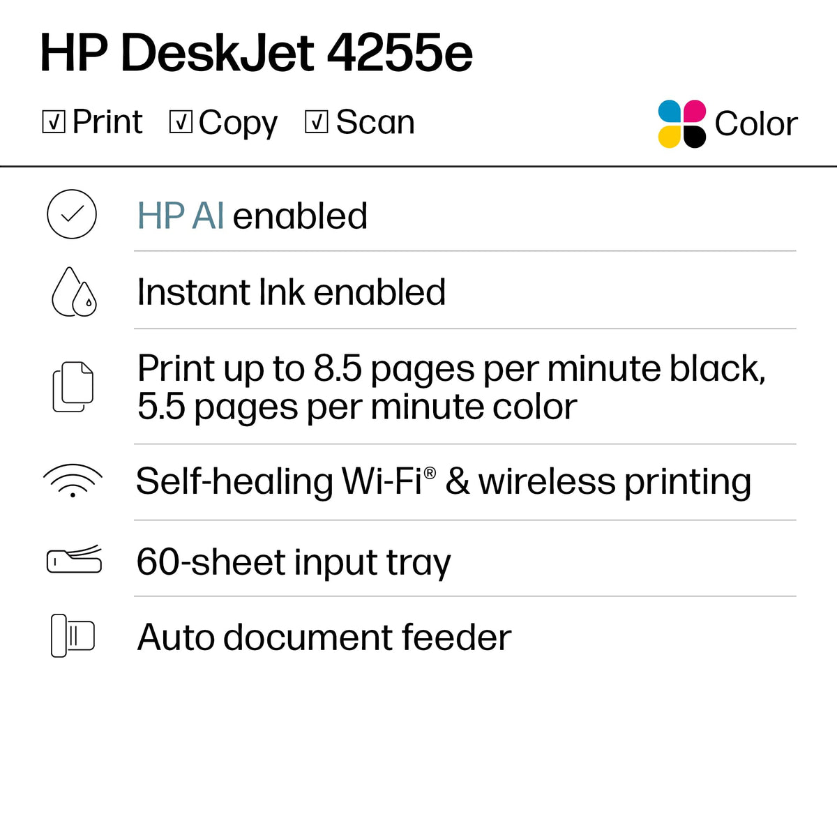 Wireless All-in-One Color Inkjet Printer, Scanner, Copier R36168