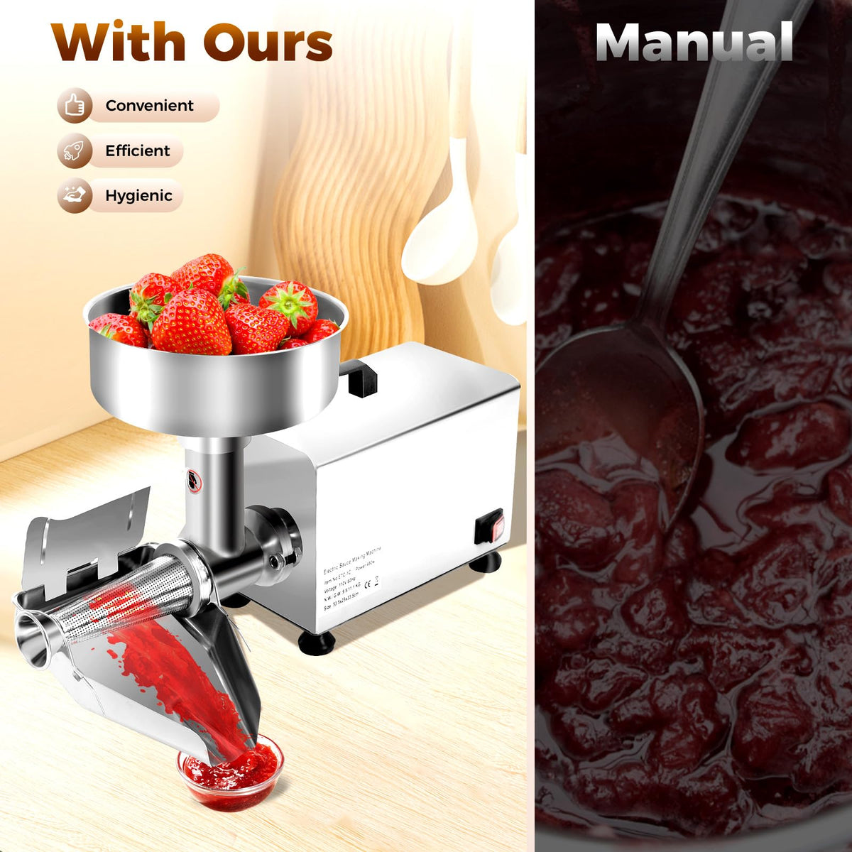 110v 450w Stainless Steel Electric Tomato Strainer R3672