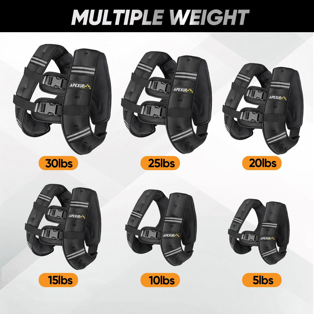 10lbs/Pair Adjustable Ankle Weights & 5lbs Weighted Vest T101274