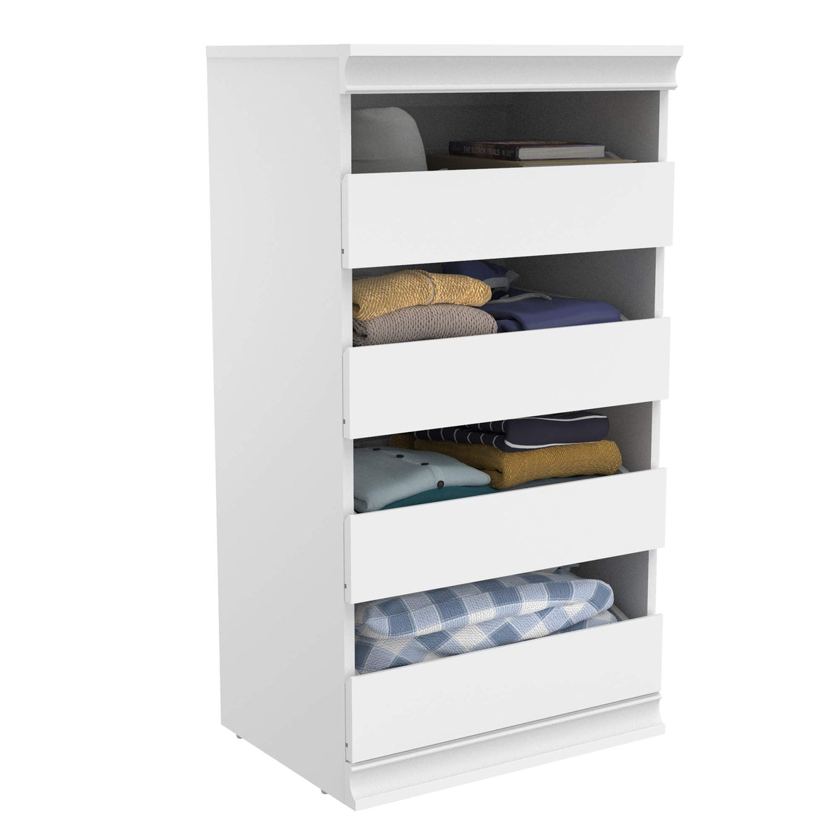 White 4 Drawer Wood Modular Storage Unit B507