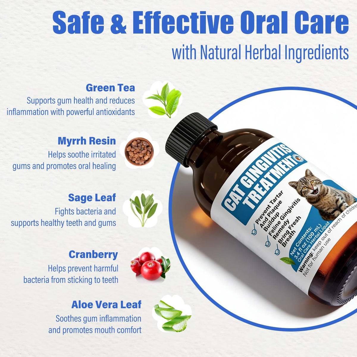 Cat Gingivitis Treatment Liquid 100ml Dental Care U1737