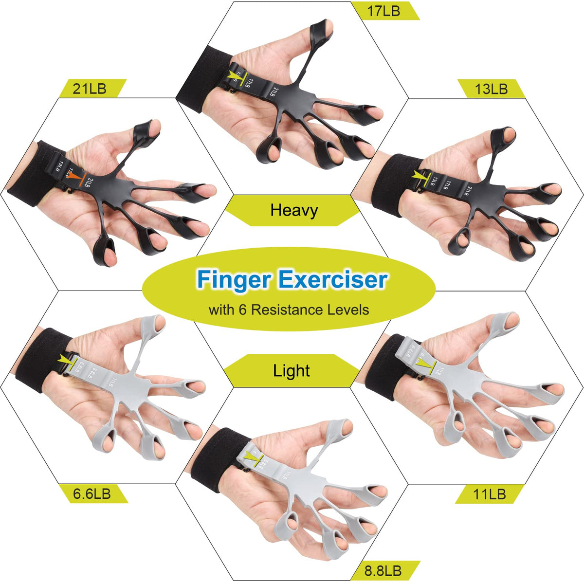 5 Pack Silicone Hand Grip Strengthener Kit N7109