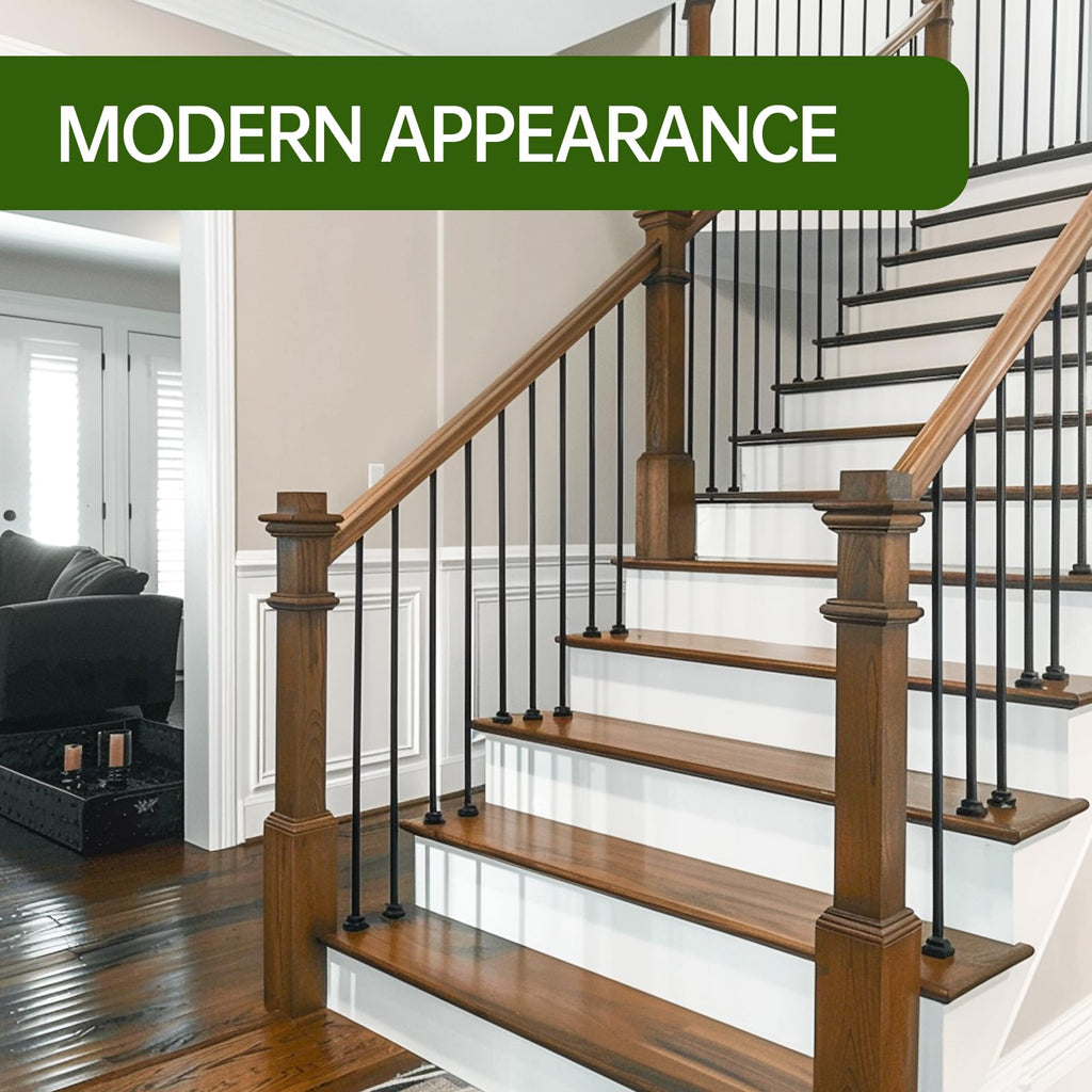 32"-100Pack Aluminum Deck Balusters Hollow Round Deck Railing Spindles Matte Coated Black V6218