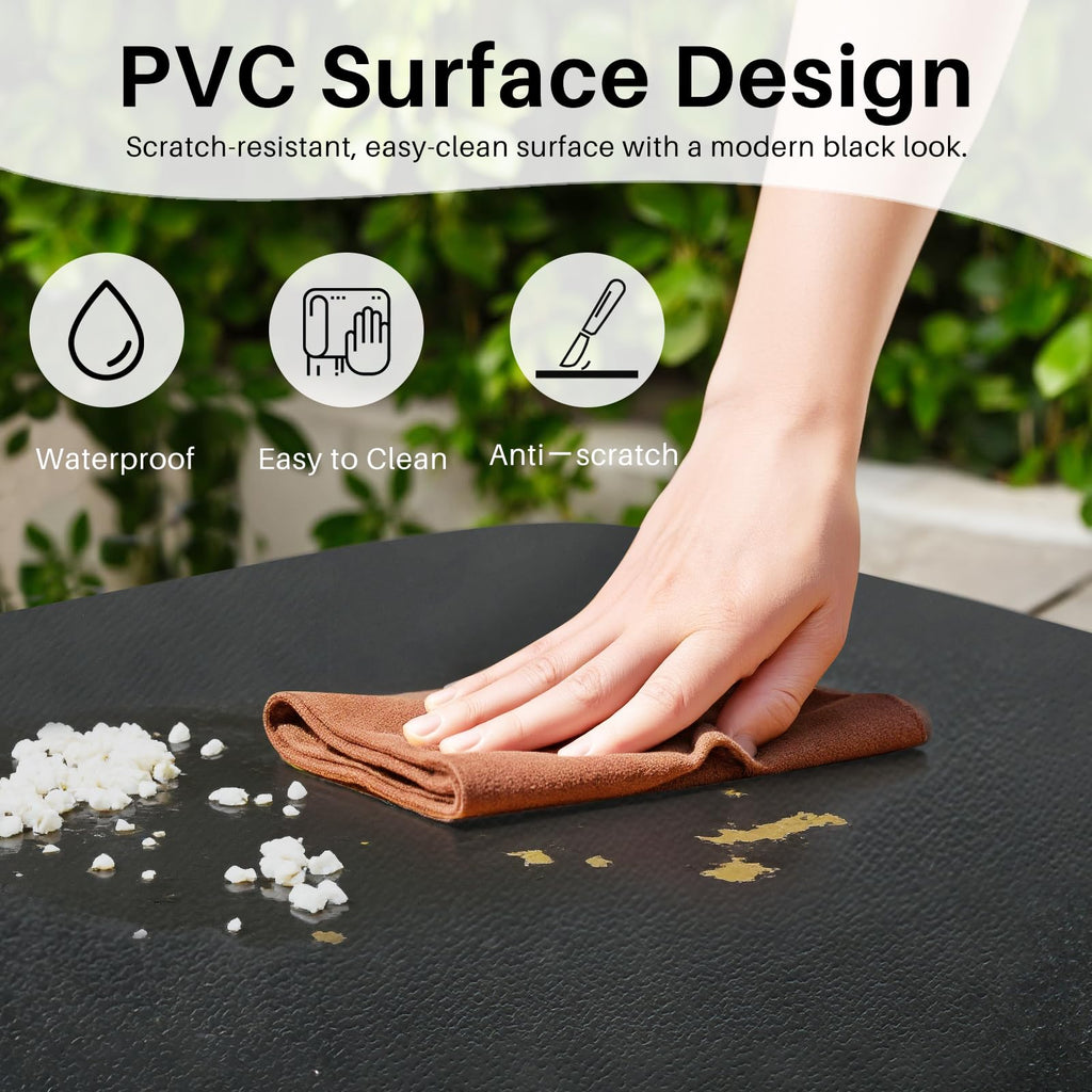 Square Folding Card Table 31.5 Inch PVC Top Metal Frame J4729