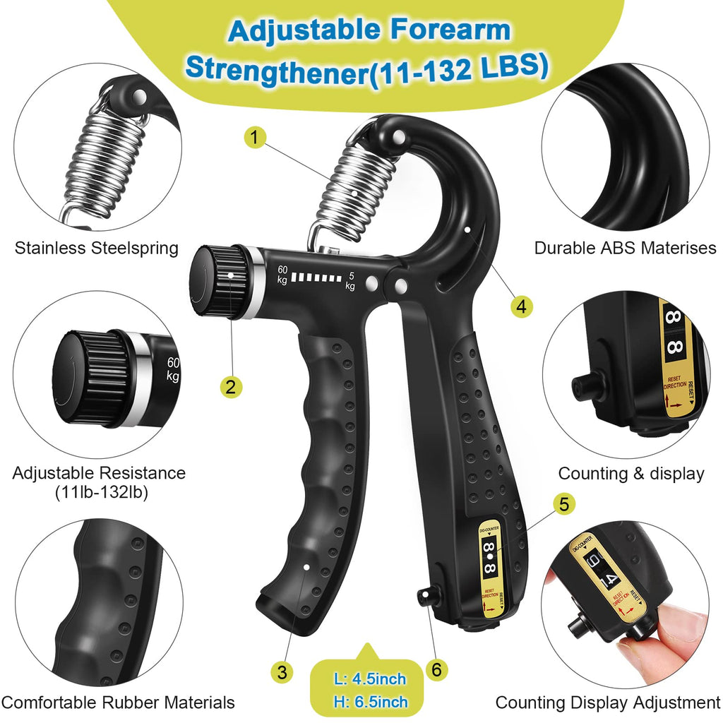 5 Pack Silicone Hand Grip Strengthener Kit N7109