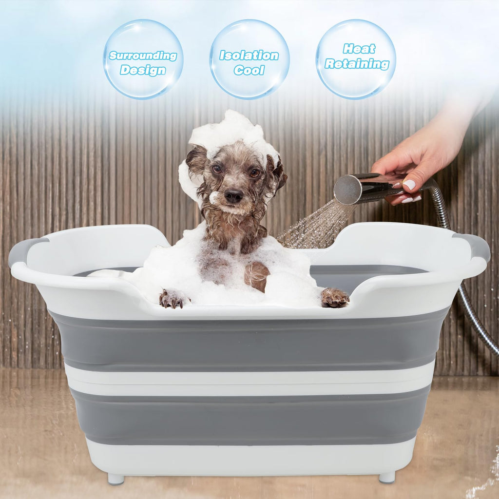 27L Raised Collapsible Dog Bathtub with Drain Q2624
