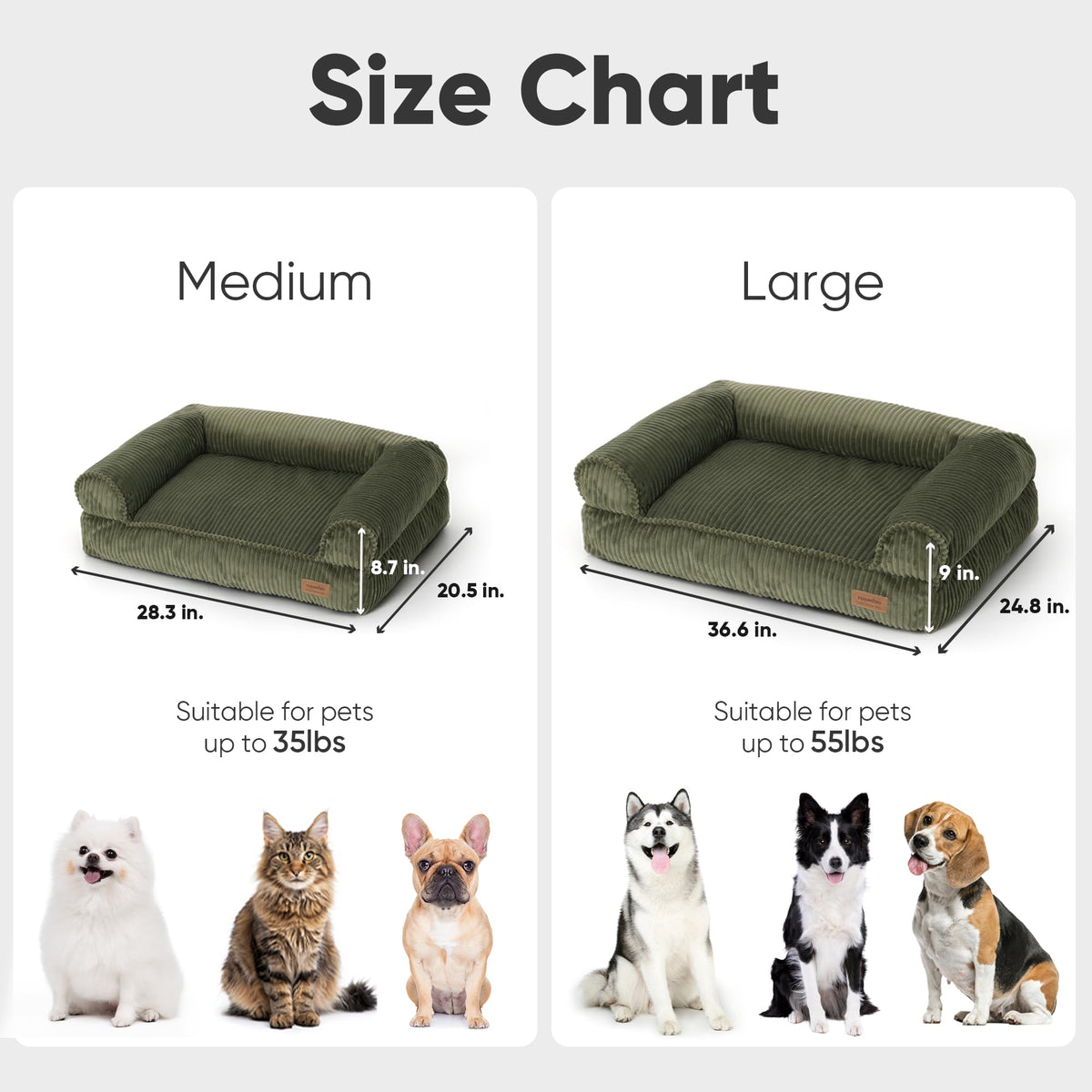 Corduroy Waterproof Washable Cover Dog Couch Bed E739546