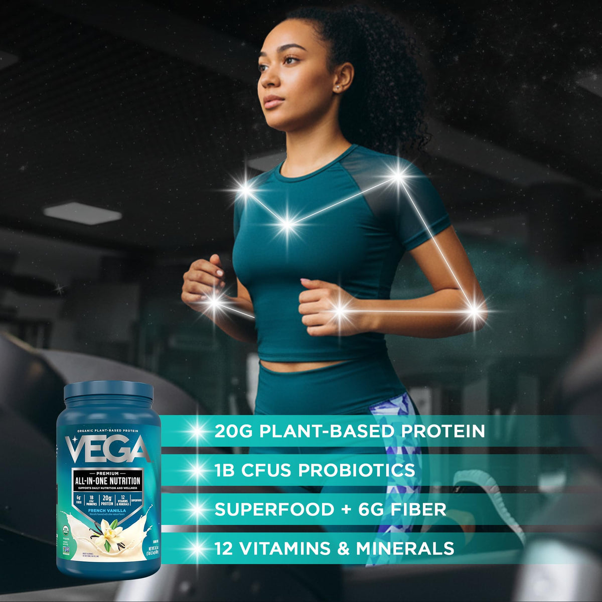 Organic Vegan Protein Powder French Vanilla 1.5 lbs Y4773