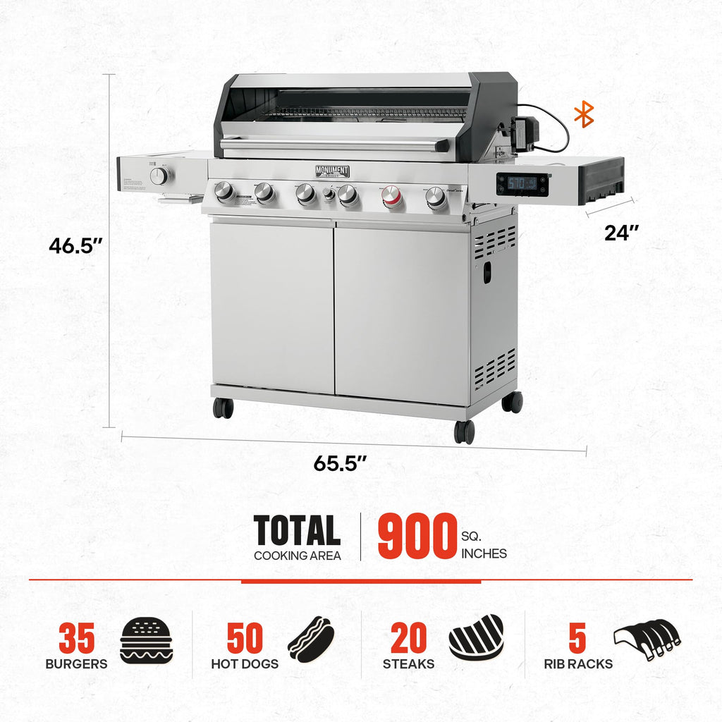 6+1 Burner Stainless Steel Propane Gas Grill with Side Sear Burner C2889