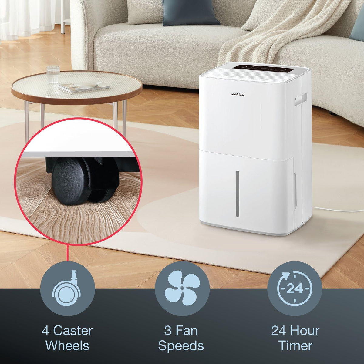 50-Pint Dehumidifier with 3 Speeds and Timer C436202