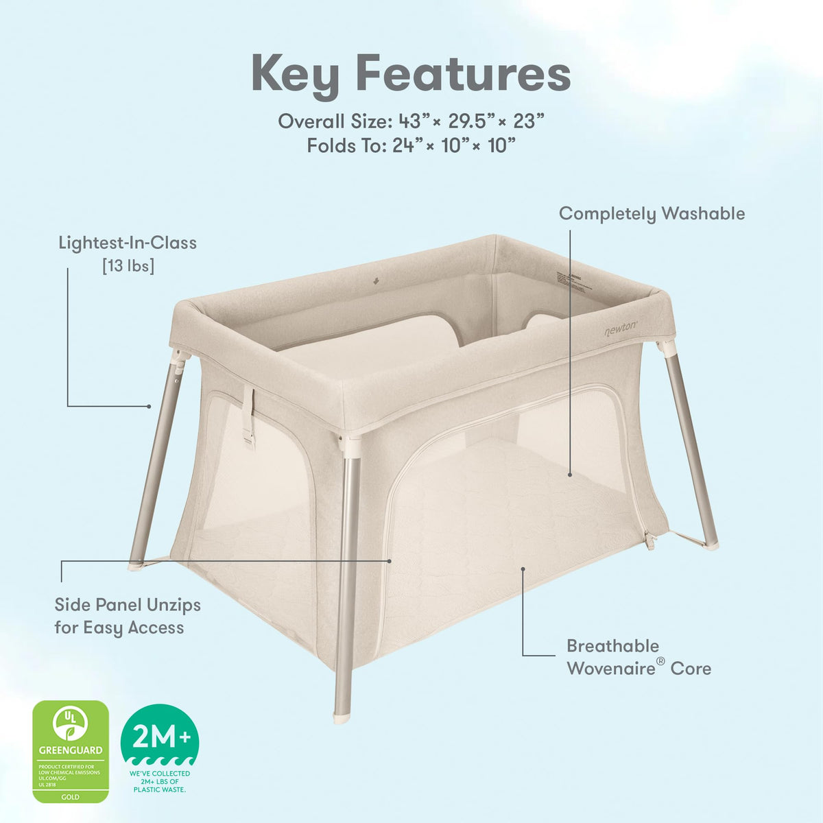 Compact Travel Crib & Play Yard P836