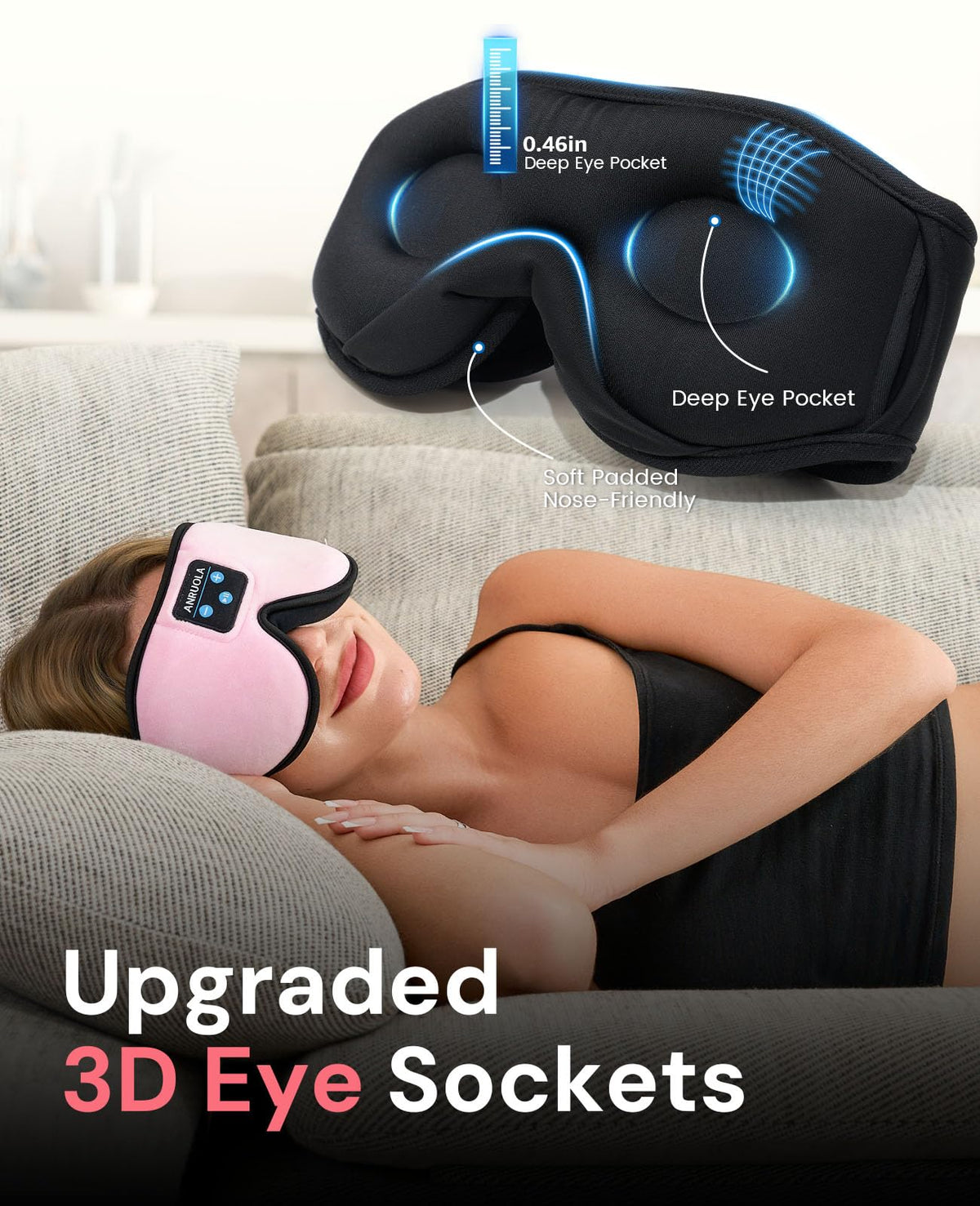 Bluetooth Sleep Mask with Wireless Headphones Y248298