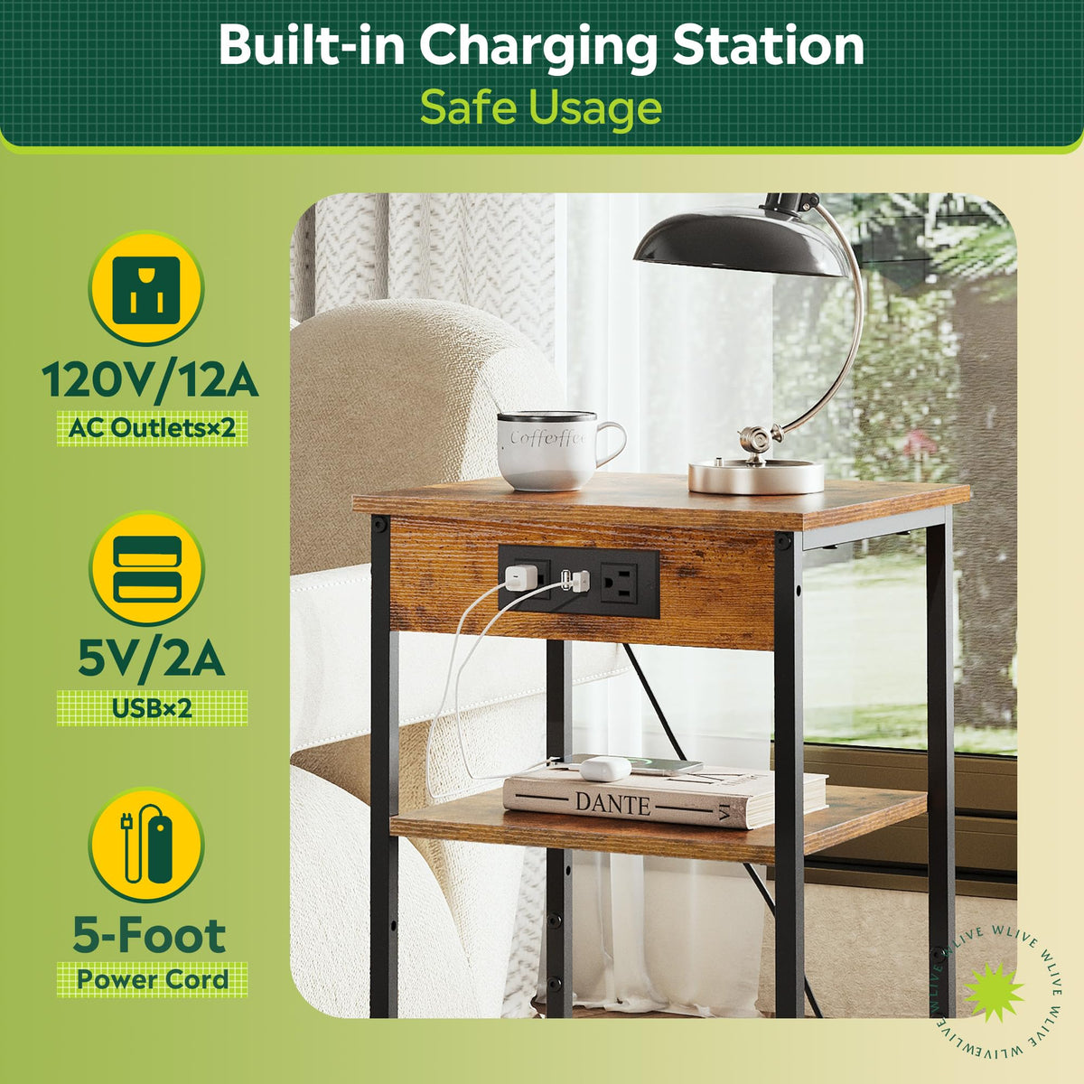 End Table with Charging Station O238729