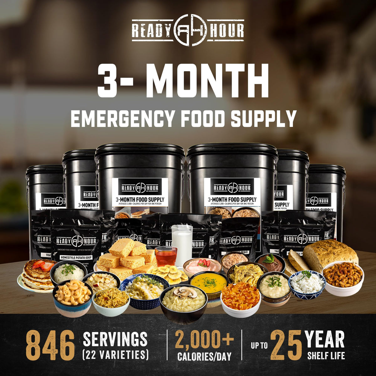 3-Month Emergency Food Supply 846 Servings F308473