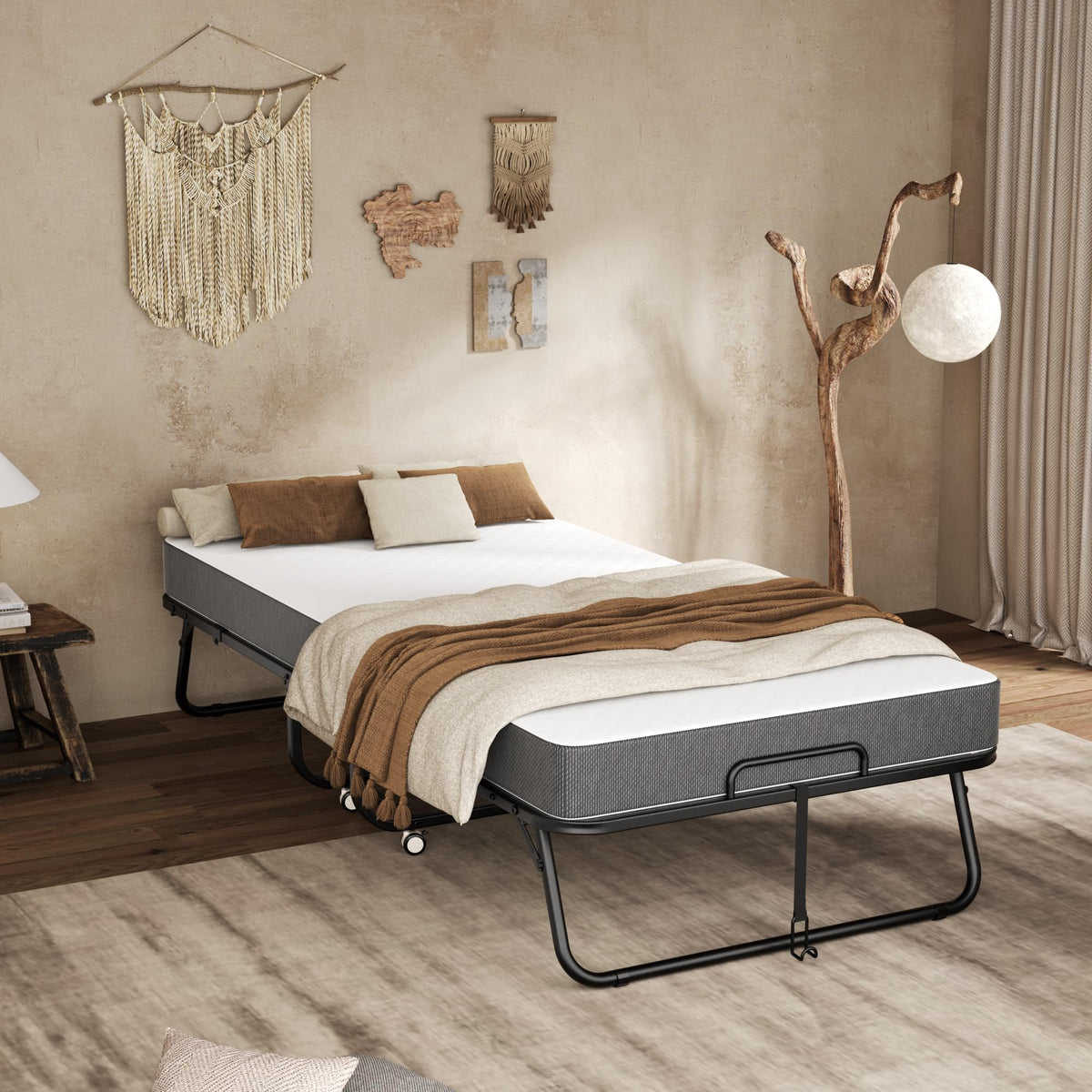 Folding Bed with Mattress 75" x 38" Memory Foam E5256