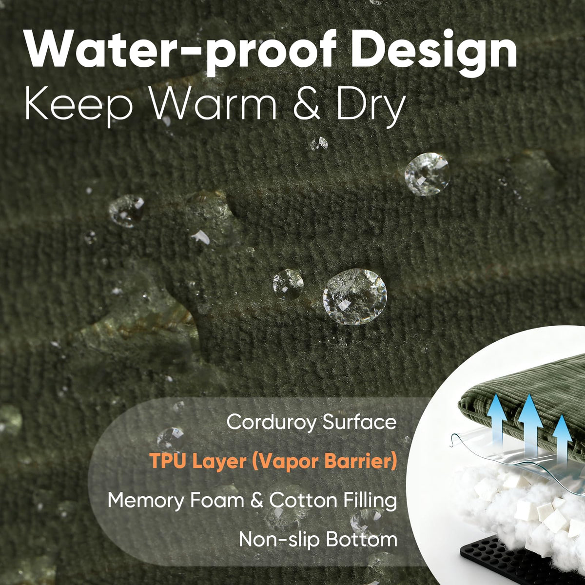 Corduroy Waterproof Washable Cover Dog Couch Bed E739546