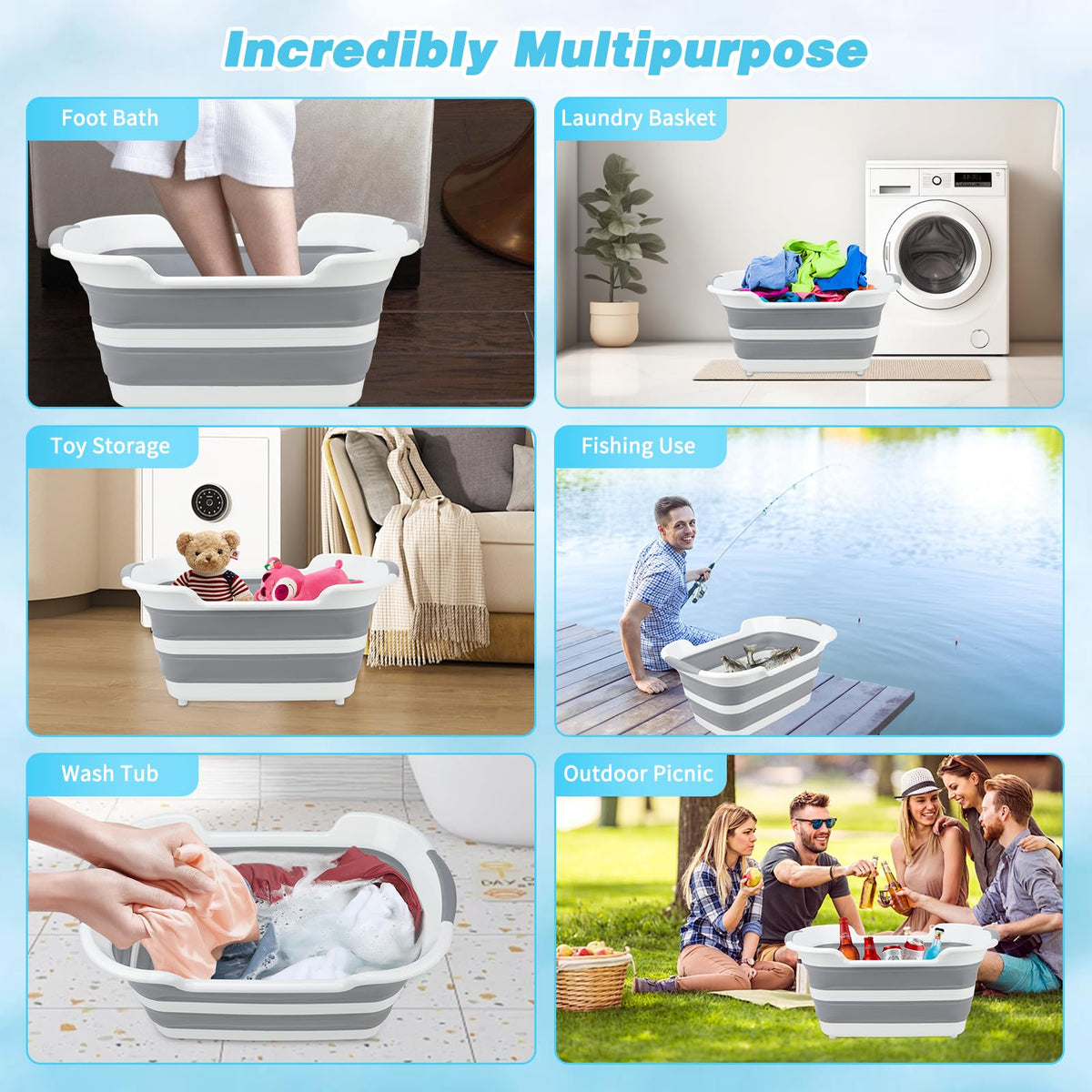 27L Raised Collapsible Dog Bathtub with Drain Q2624