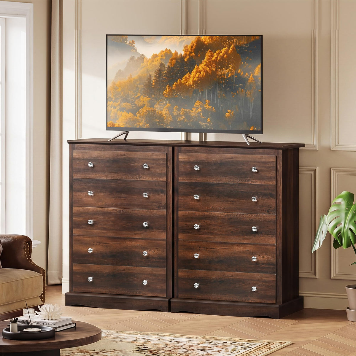 5 Drawer Rustic Brown Dresser C612585