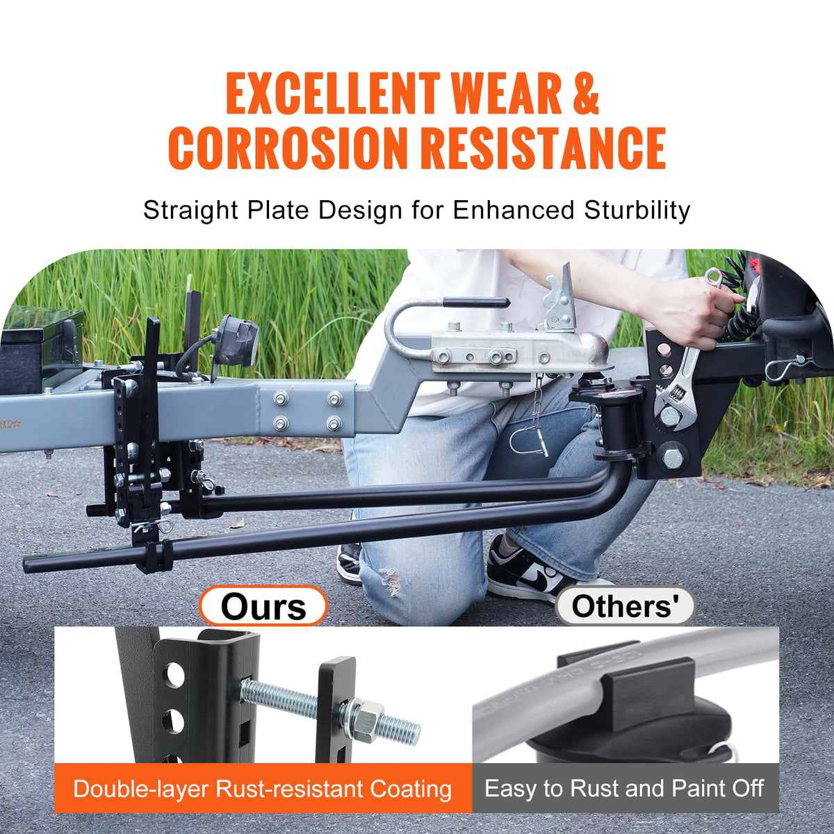 1500 lbs Capacity Weight Distribution Hitch with 2-Inch Steel Shank T9769